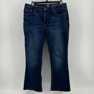 Lee Riders Midrise Bootcut Jeans Dark Wash Indigo Denim Womens Large/XL Everyday